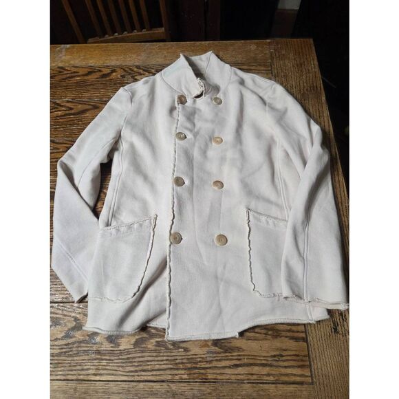 Frank & Eileen Belfast English Peacoat Triple Fleece Light Pink/Almond Sz Medium - Picture 2 of 5